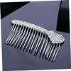 6 pcs crystal headpiece bridal veil bridal headpiece Bridal Hair Side Combs bride Veil Comb Women hair clip Bride Comb Alloy Comb Hair Comb wedding diamond Accessories decorate (Silverx3pcs Mx3pcs) view 3