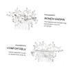 1pcs Bridal Veil Bride Hair Clip Pearl Hair Pin Rhinestone Hair Comb Bridesmaid Hair Comb Hair Side Comb U Shaped Hair Sticks Women Hairpin U Shaped Hair Flowers Silver Alloy view 4