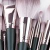 14 Brushes Set Green Large Loose Powder Eyeshadow Foundation Contour view 4