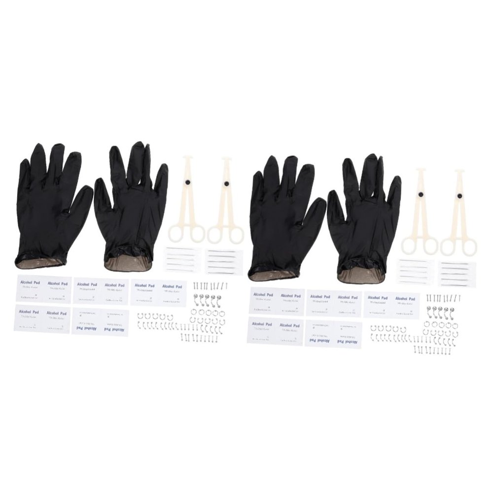 NOLITOY 2 Sets Stylish Kit Ear Tools Party Rings Performance Studs Light Comfortable for Parties and Daily Use