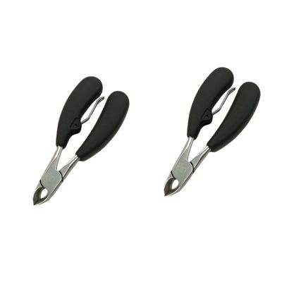 Mipcase 2pcs Stainless Steel Toenail Clippers for Thick Nails Ingrown Toenails Nail Tools Non-Slip Handle for Men Women Seniors