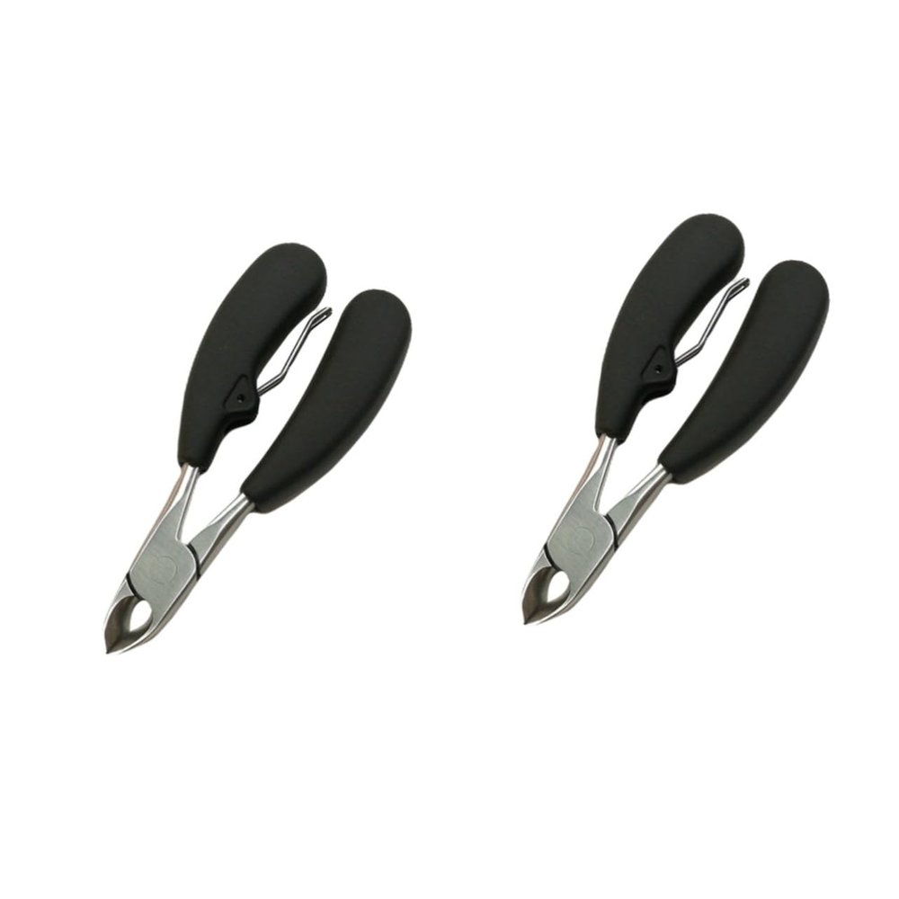 Mipcase 2pcs Stainless Steel Toenail Clippers for Thick Nails Ingrown Toenails Nail Tools Non-Slip Handle for Men Women Seniors