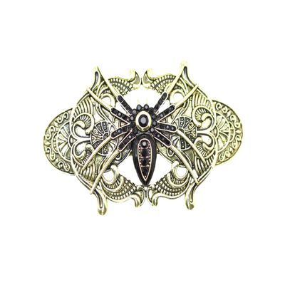 Faship George Black Rhinestone Crystal Spider Barrette For Halloween