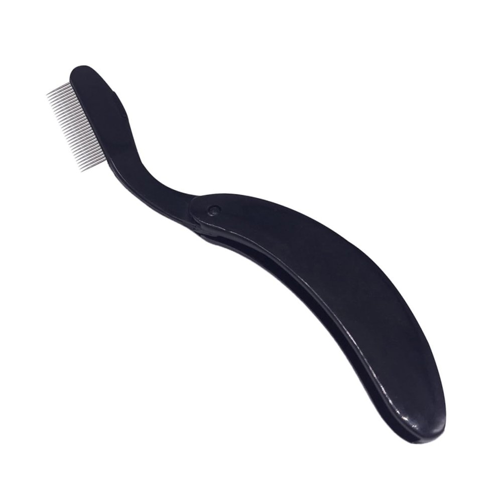 balacoo 4-piece Eyebrow Comb Curved Handle Plastic for Eyelashes and Brows Steel Needle Easy-clean Beauty Tool
