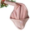 Angoily Towel for Hair Drying Thicken Absorbent Cap Quick Dry Hair Towel Red Easy to Use Button Home Travel view 4