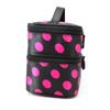 Angoily Portable Dots Pattern Double-layer Cosmetic Bag for Women Black and Rosy Zippered Makeup Organizer for Travel and Toiletry Essentials view 2