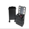 4-in-1 Draw-bar Style Interchangeable Aluminum Rolling Makeup Case-BLACK view 3