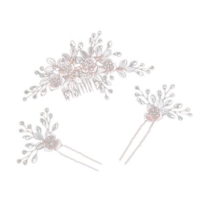 Beaupretty 3pcs Floral Leaf Bridal Hair Combs Elegant Wedding Hair Accessories for Brides Delicate Headdress for Special Occasions