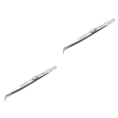 Mipcase 2pcs Multifunctional Tweezers Kit Steel Pointed Tweezers for Jewelry Lash Chin Hair Professional Diy Use