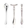 BetterJonny 3Pcs Metal Eye Cream Applicator Roller Wand Stick, Cosmetics Spoon Eye Cream Massager Wand Girls Women Facial Massager for Fatigue Relief Reduce Puffiness (Silver) view 1