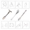 BetterJonny 3Pcs Metal Eye Cream Applicator Roller Wand Stick, Cosmetics Spoon Eye Cream Massager Wand Girls Women Facial Massager for Fatigue Relief Reduce Puffiness (Silver) view 2
