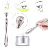 BetterJonny 3Pcs Metal Eye Cream Applicator Roller Wand Stick, Cosmetics Spoon Eye Cream Massager Wand Girls Women Facial Massager for Fatigue Relief Reduce Puffiness (Silver) view 4