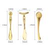 BetterJonny 3Pcs Metal Eye Cream Applicator Roller Wand Stick, Cosmetics Spoon Eye Cream Massager Wand Girls Women Facial Massager for Fatigue Relief Reduce Puffiness (Gold) view 2