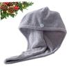 DOITOOL Simple Coral Hair Drying Towel Thick Water Absorbent Cap for Fast Drying Wet Hair Lightweight and Portable for Home Travel Use Grey view 2
