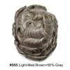 Toupee For Men Replacement System Real Human Hair Durable Invisible Mens Toupee Hair Piece For Men Poly Men Hair System Toupee6x8Medium light to Medium density#565 5# MEDIUM LIGHT BROWN+65% GREY view 2