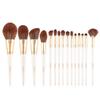 15 White Makeup Brushes Synthetic Fiber Eye Shadow Powder Set Mixed Eyelashes Eyebrows view 1