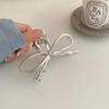 1Pcs Metal Silver Bow Hair Claw Clips - Large Fashion Hair Accessories for Women Girls, Strong Hold Alloy Elegant Jaw Grip Clips for Thin or Thick Hair Styling view 3