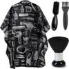 Borogo Professional Hair Cutting Cape with Neck Duster Brush, Adjustable Waterproof Salon Closure Barber Cape Hair Cutting Accessories Black Floral Print view 1