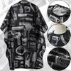 Borogo Professional Hair Cutting Cape with Neck Duster Brush, Adjustable Waterproof Salon Closure Barber Cape Hair Cutting Accessories Black Floral Print view 4