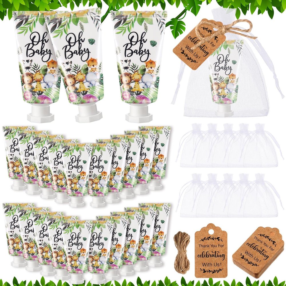 Dansib 48 Sets Winter Baby Shower Hand Cream Gift Party Favors for Guests Gift Bulk Mini Travel Size Hand Lotion Set for Guests(Animal)