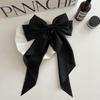 AYBLOOM Silky Satin Hair Bows, Oversized Long Tail Aesthetic Hair Accessories (2 Pack, Black + White) view 3