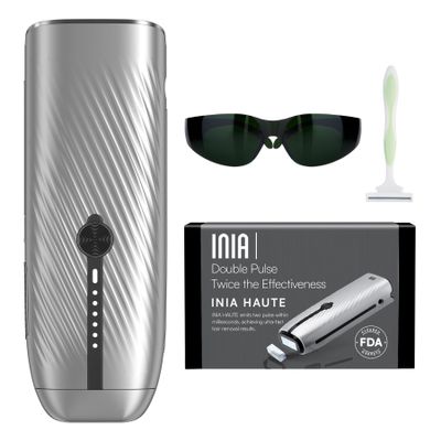 INIA Laser Hair Removal for Women and Men, IPL Hair Removal Device with Ice-Cooling, Double Effectiveness & 5 Flashes per Second for Long-Lasting and Nearly Painless Results