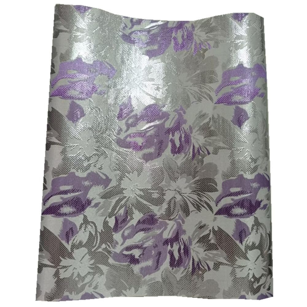2024 Nigerian Fashion Aso Oke Can Make Auto Gele African Auto Gele Tuban Cap Headtie Wraps Fabric 2piece/Pack For Women Wedding. (silver+purple)