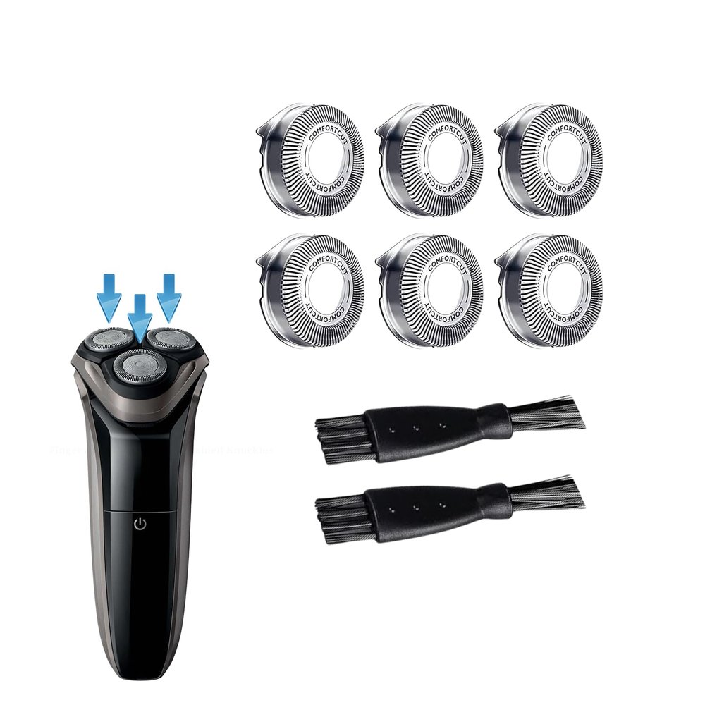 SH30 Replacement Shaver Heads (6-Pack) - Compatible with Philips Norelco Series 2000 & 1000, Also Fits 3000 & S738 - Durable Sharp Blades