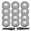 12 Pack Pitbull Shaver Replacement Blade for Skull Shaver Replacement Heads Pitbull Gold/Silver Replacement Blades for Palm Electric Razors Head Shavers for Bald Men, 2 Cleaning Brush, Premium view 1