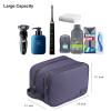 BAGWEN Toiletry Bag for Women, Water-resistant Travel Toiletry Bag, PU Leather Cosmetic Makeup Organizer, Travel Bag for Travel Size Toiletries, Purple view 3