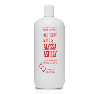 Alyssa Ashley Redberry Musk Hand and Body Moisturizer - Body Lotion and Hand Cream for Women with Vanilla and Musk Scent - Rapid Absorption - 25.5 oz
