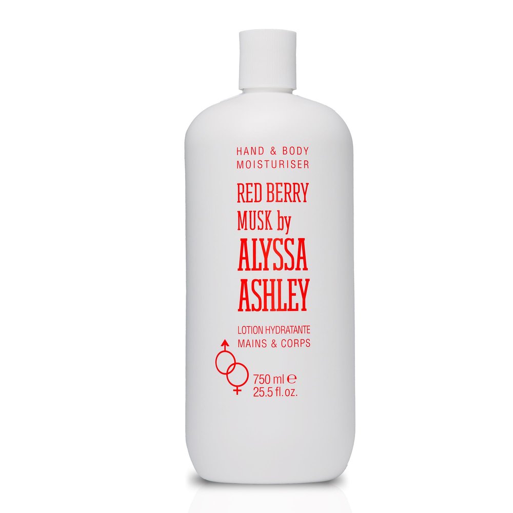 Alyssa Ashley Redberry Musk Hand and Body Moisturizer - Body Lotion and Hand Cream for Women with Vanilla and Musk Scent - Rapid Absorption - 25.5 oz