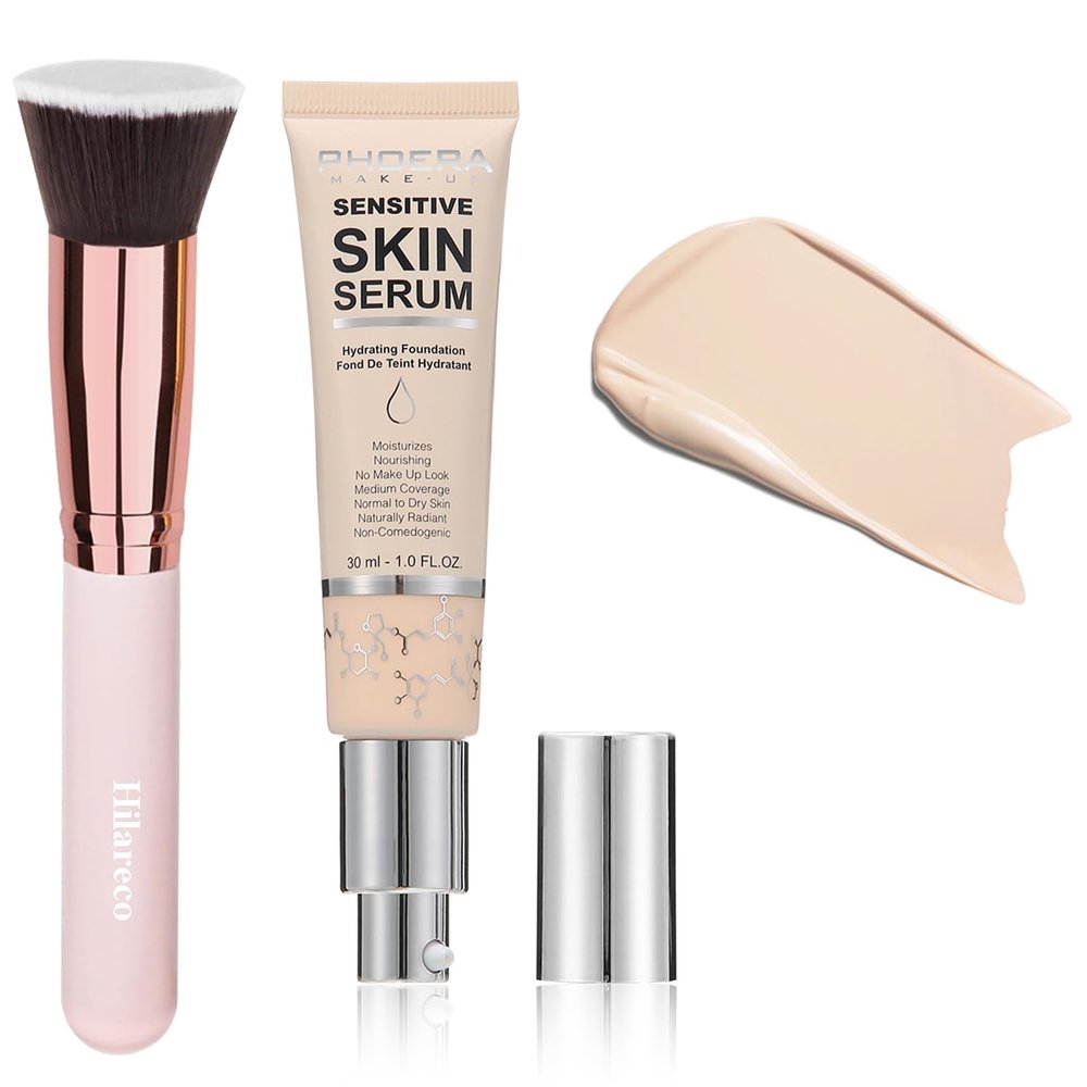 2024 New PHOERA Foundation Makeup for Mature Skin, Wrinkles Matte Natural Finish for a Flawless Complexion (N01 Porcelain)