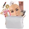 3D Makeup Practice Kit, Reusable Silicone Practice Face Board/Makeup Mannequin Face,with Brushes&Eyebrow Pencils&Eyelashes&Bag&Eyeshadow&Lipstick view 1