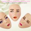 3D Makeup Practice Kit, Reusable Silicone Practice Face Board/Makeup Mannequin Face,with Brushes&Eyebrow Pencils&Eyelashes&Bag&Eyeshadow&Lipstick view 4