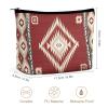 Yandier Southwestern Native American Aztec Navajo Indian Portable Cosmetic Bag Multifunction Storage Pouch PU Makeup Bag, Stationery Organizer with Zipper for Reunion Office view 2