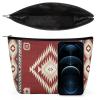 Yandier Southwestern Native American Aztec Navajo Indian Portable Cosmetic Bag Multifunction Storage Pouch PU Makeup Bag, Stationery Organizer with Zipper for Reunion Office view 3