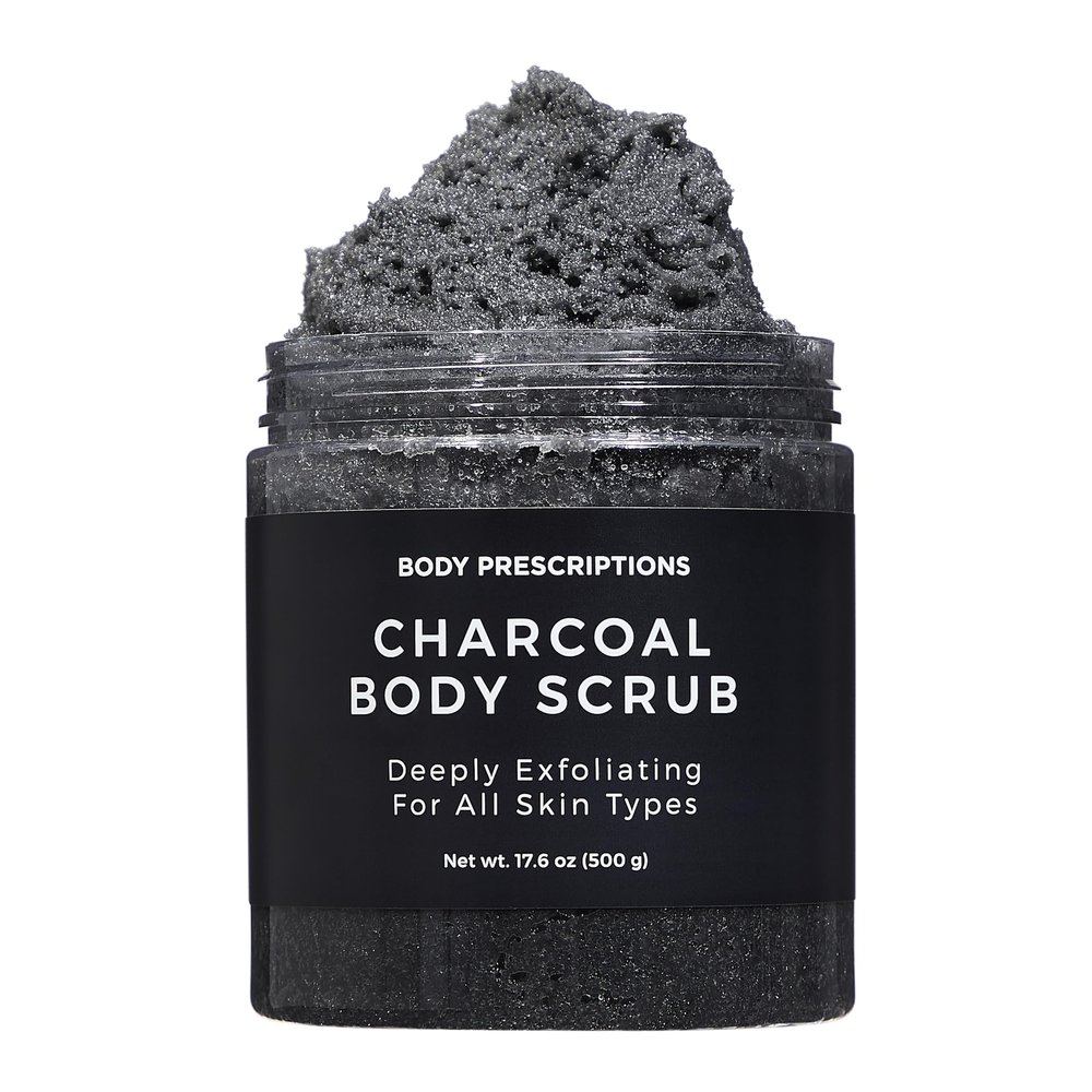 Body Prescription Deep Exfoliating Body Scrub - Cruelty-Free Formula for All Skin Types, 17.64 Ounce (Pack of 1), Charcoal