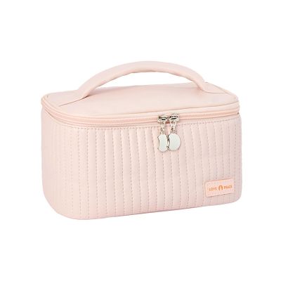Makeup Bag Organizer with Zipper 8.4*5.4 Inch Pu Leather Waterproof Portable Pouch Open Flat Womens Travel Toiletry Bag Small Cosmetic Bag for Purse for Women Wife Girlfriend Valentines Day Gifts
