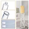 2 PCS 120ml 4oz Clear Glass Leakproof Pump Bottles Cosmetic Travel Container Travel Size Pump Bottles Lotion Dispenser Jar Soap Dispenser with Wood Grain Lid for Essential Oils Cream Lotion Shampoo view 3