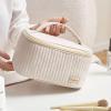 Makeup Bag Organizer with Zipper 8.4*5.4 Inch Pu Leather Waterproof Portable Pouch Open Flat Womens Travel Toiletry Bag Small Cosmetic Bag for Purse for Women Wife Girlfriend Valentines Day Gifts view 3