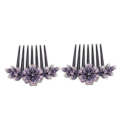 DOITOOL 2pcs Rhinestone Flower Hair Combs for Women Headpiece Hair Accessories Elegant Floral Design for Weddings Proms Parties and Special Occasions