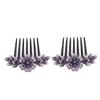 DOITOOL 2pcs Rhinestone Flower Hair Combs for Women Headpiece Hair Accessories Elegant Floral Design for Weddings Proms Parties and Special Occasions view 1