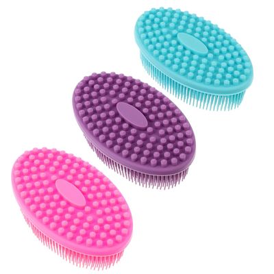 balacoo 3pcs Silicone Shower Brush for Bathing Comfortable Exfoliating Body Cleaning Tool -Grade Silicone Gentle