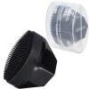 2 Pack Silicone Face Scrubber, Beomeen Handheld Facial Cleansing Brush Exfoliating Brush Blackhead Scrubber Flat Top, Soft Bristles Waterproof for Face Skincare (Black) view 1