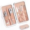 9 PCS Nail Clippers, ONEHERE Premium Manicure Set, Professional Grooming Gift Kit, Pedicure Kit, Facial, Hand, Foot, Cuticle Nail Care Tools, Fingernail Clippers with Luxurious Portable Travel Case view 1