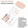 9 PCS Nail Clippers, ONEHERE Premium Manicure Set, Professional Grooming Gift Kit, Pedicure Kit, Facial, Hand, Foot, Cuticle Nail Care Tools, Fingernail Clippers with Luxurious Portable Travel Case view 3