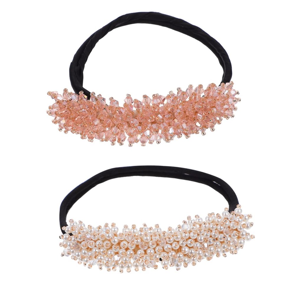 balacoo 2pcs Chic Hair Bun Maker Crystal Hair Jewelry for Women Use Donut Bun Former for Stylish Updos for Daily Wear and Special Occasions