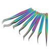 8 Pcs Eyelash Extension Tweezers Set Stainless Steel High Hardness Ergonomic Design Eyelash Tweezers view 2