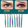 8 Pcs Eyelash Extension Tweezers Set Stainless Steel High Hardness Ergonomic Design Eyelash Tweezers view 3